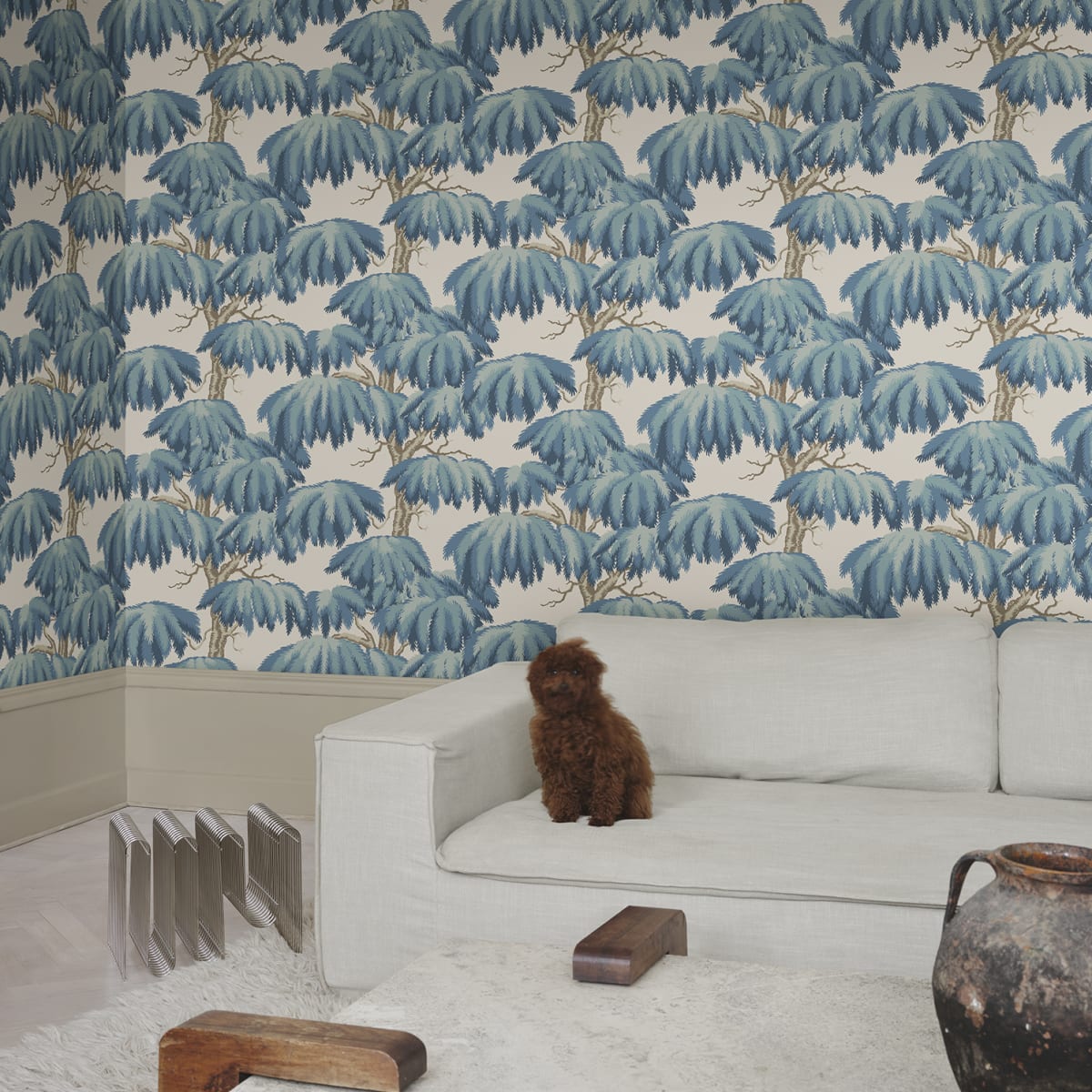Alba Wallpaper - Teal - Sandberg - S10838 - Premier Wallcovering