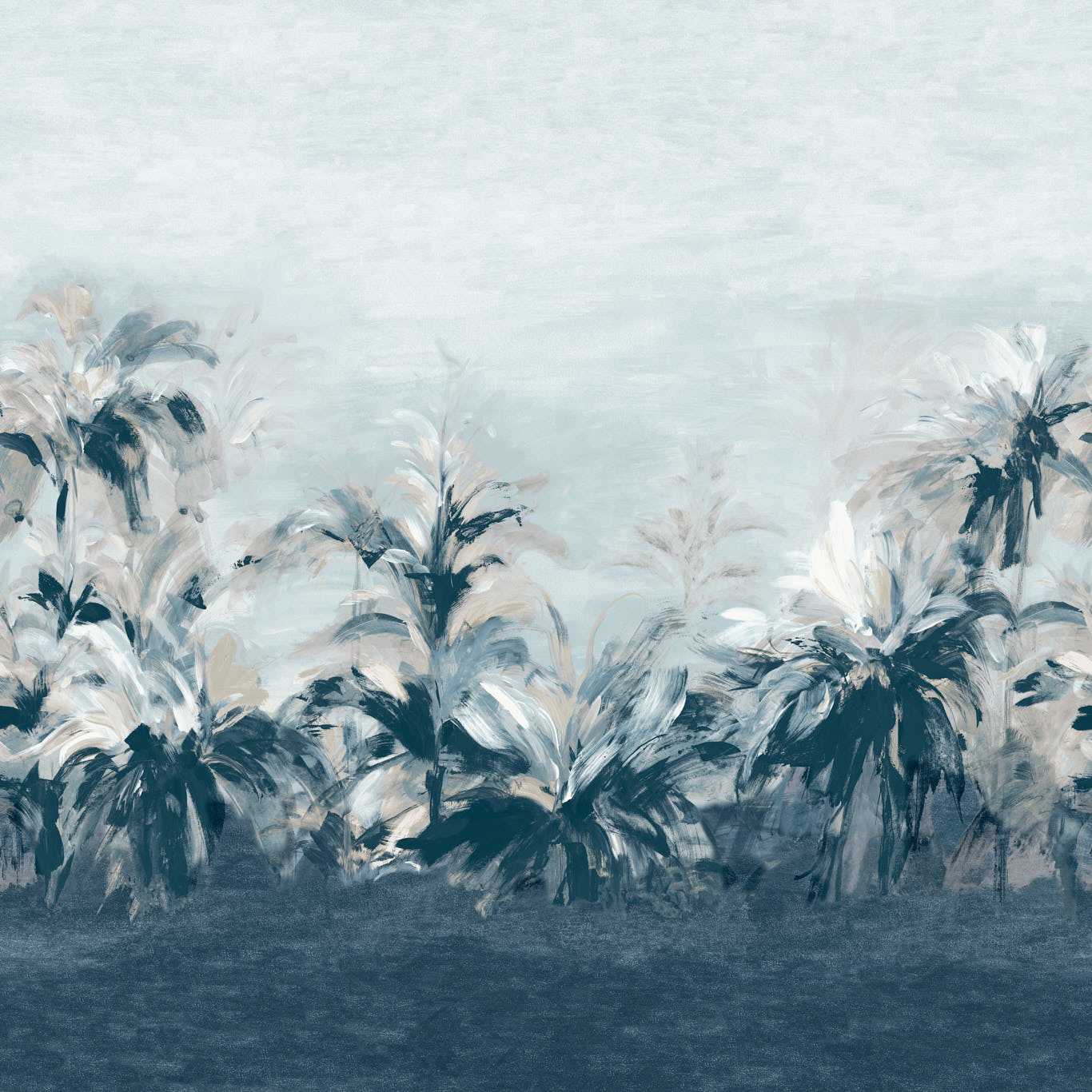 Alberi Wallpaper - Midnight/Linen Banner - Clarke & Clarke - W0176/01 - Premier Wallcovering
