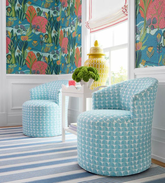 Albero Wallpaper - Green & Blue - Thibaut - T45009 - Premier Wallcovering