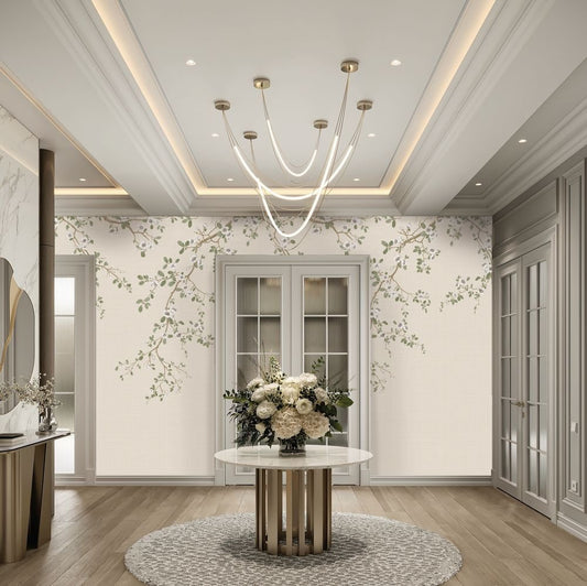 Alderbourne Mural Wallpaper - Pale Linen - Timothy Wilman - TW2501 - Premier Wallcovering