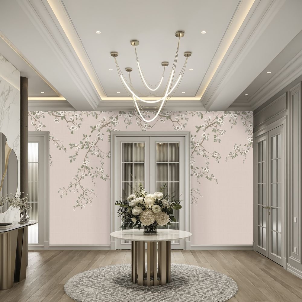 Alderbourne Mural Wallpaper - Vintage Blush - Timothy Wilman - TW2504 - Premier Wallcovering