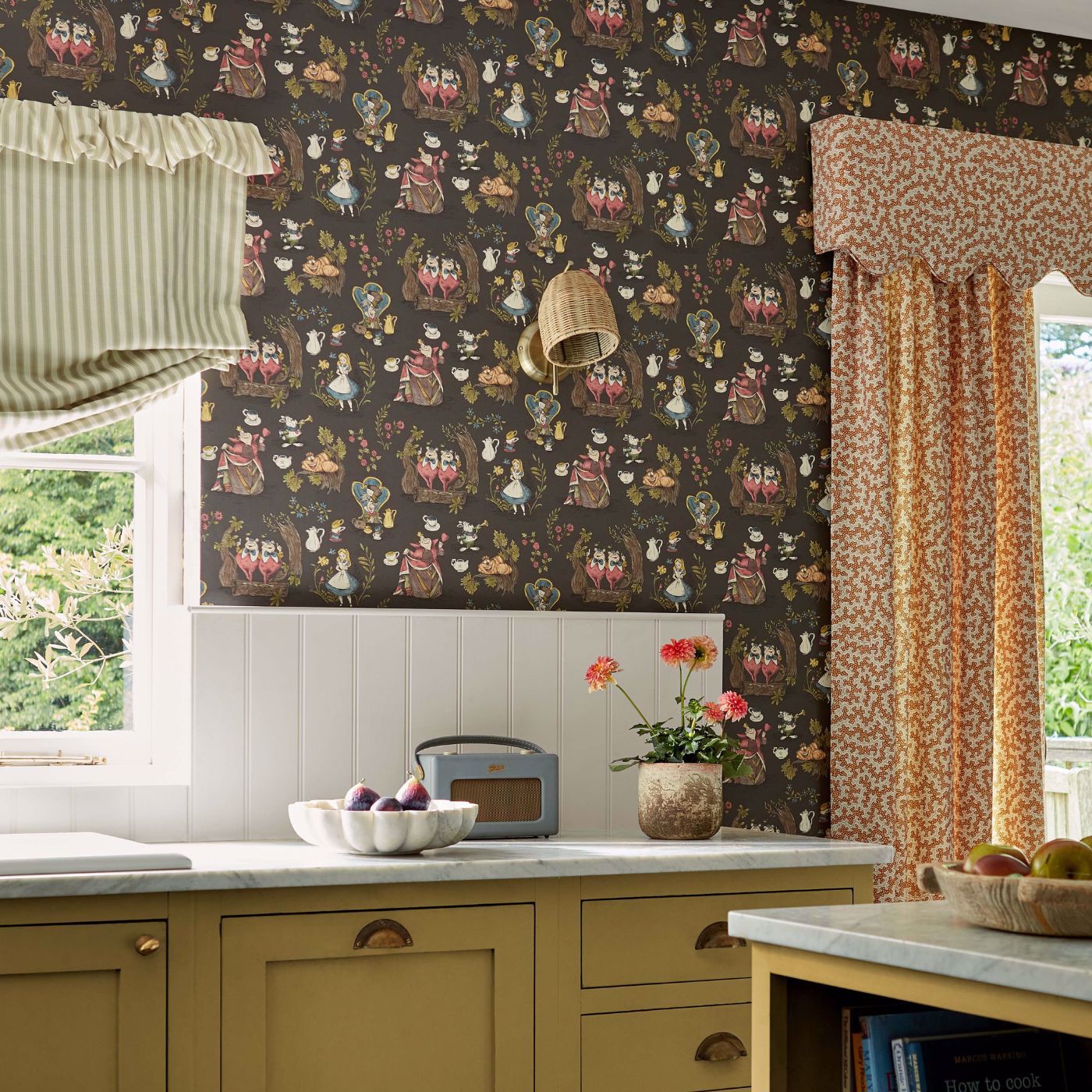 Alice In Wonderland Wallpaper - Chocolate - DDIW217288 - Sanderson - Premier Wallcovering
