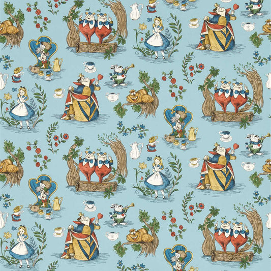 Alice In Wonderland Wallpaper - Puddle Blue - DDIW217286 - Sanderson - Premier Wallcovering
