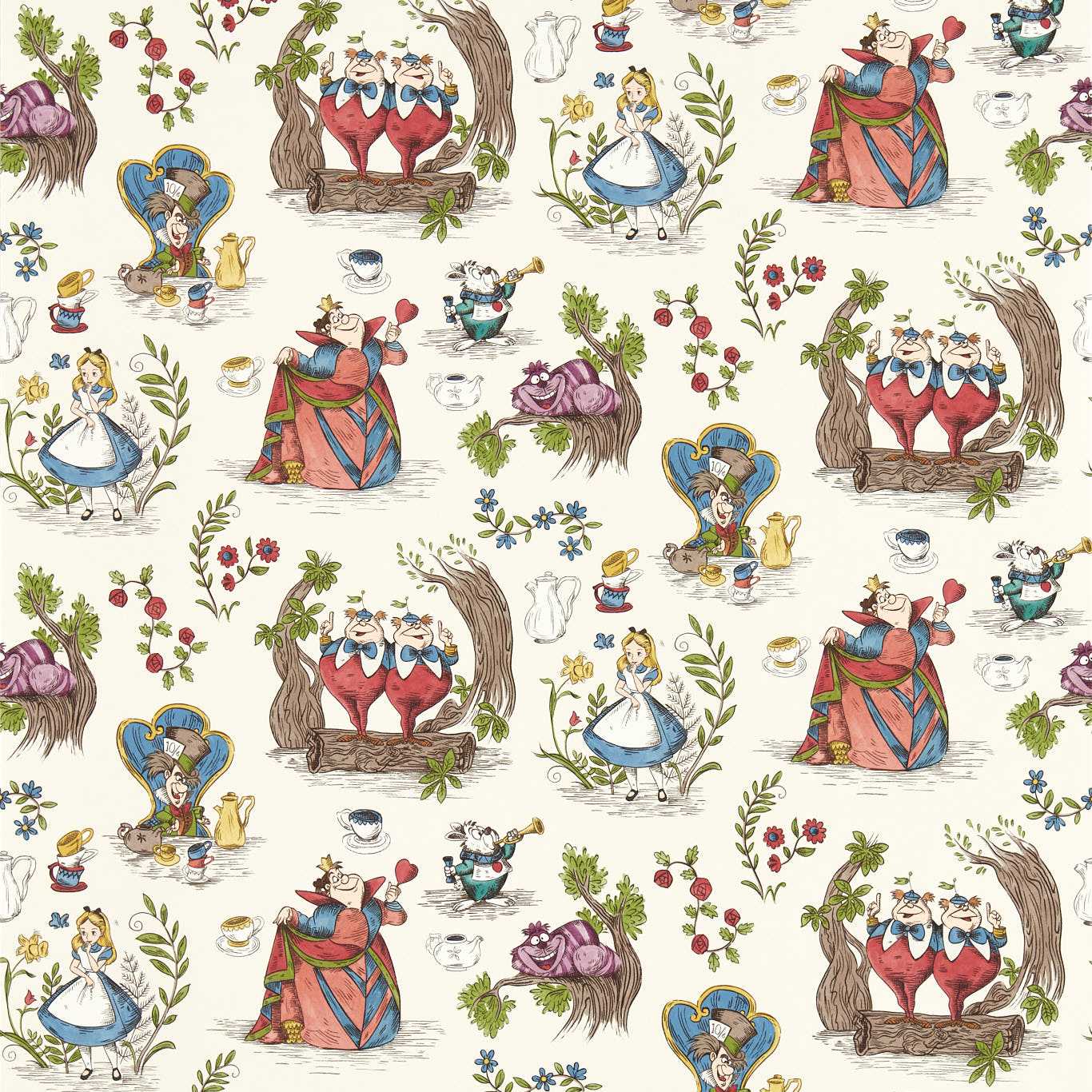 Alice In Wonderland Wallpaper - Hundreds & Thousands - DDIW217287 - Sanderson - Premier Wallcovering