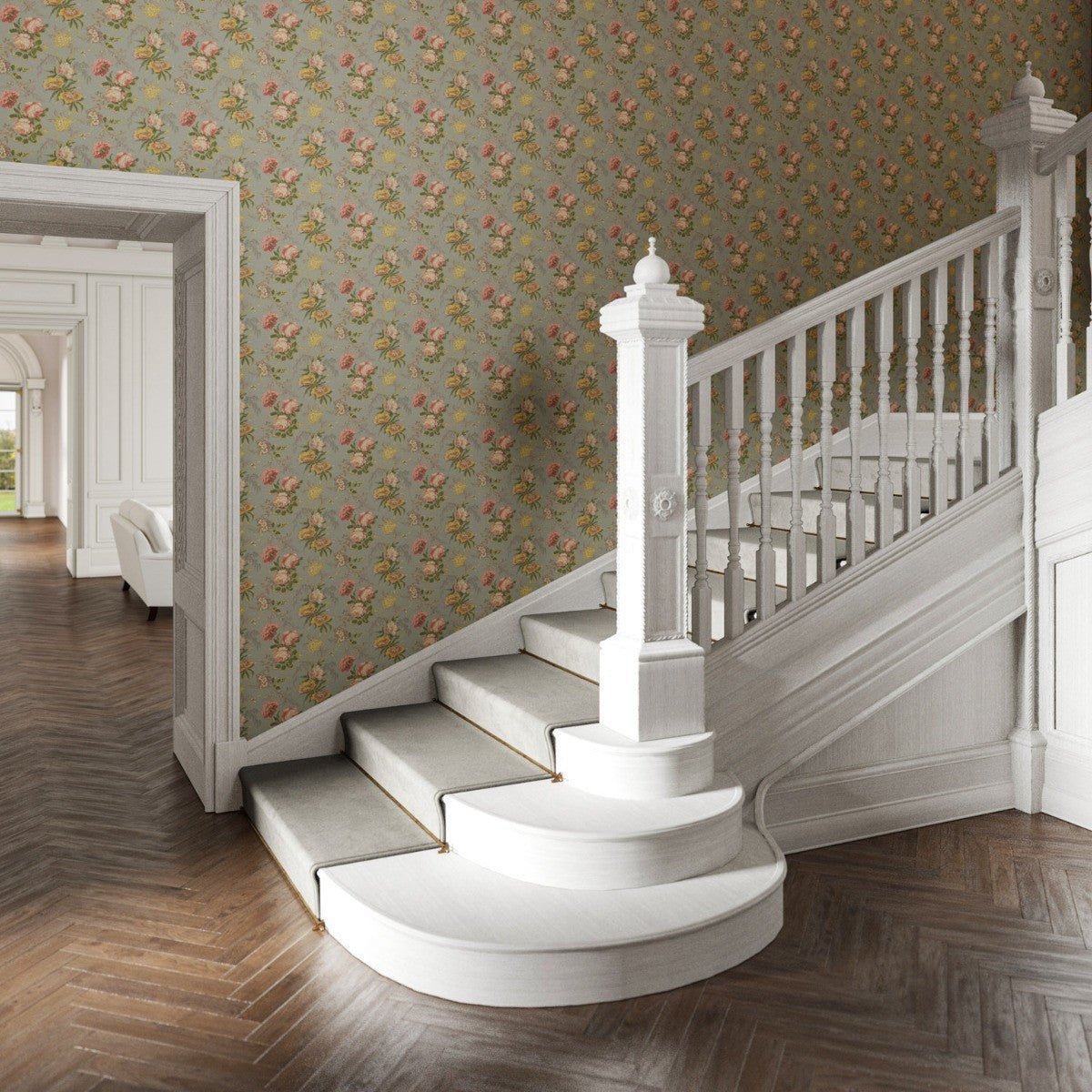 Allendale Wallpaper - Sage - Warner House - Premier Wallcovering