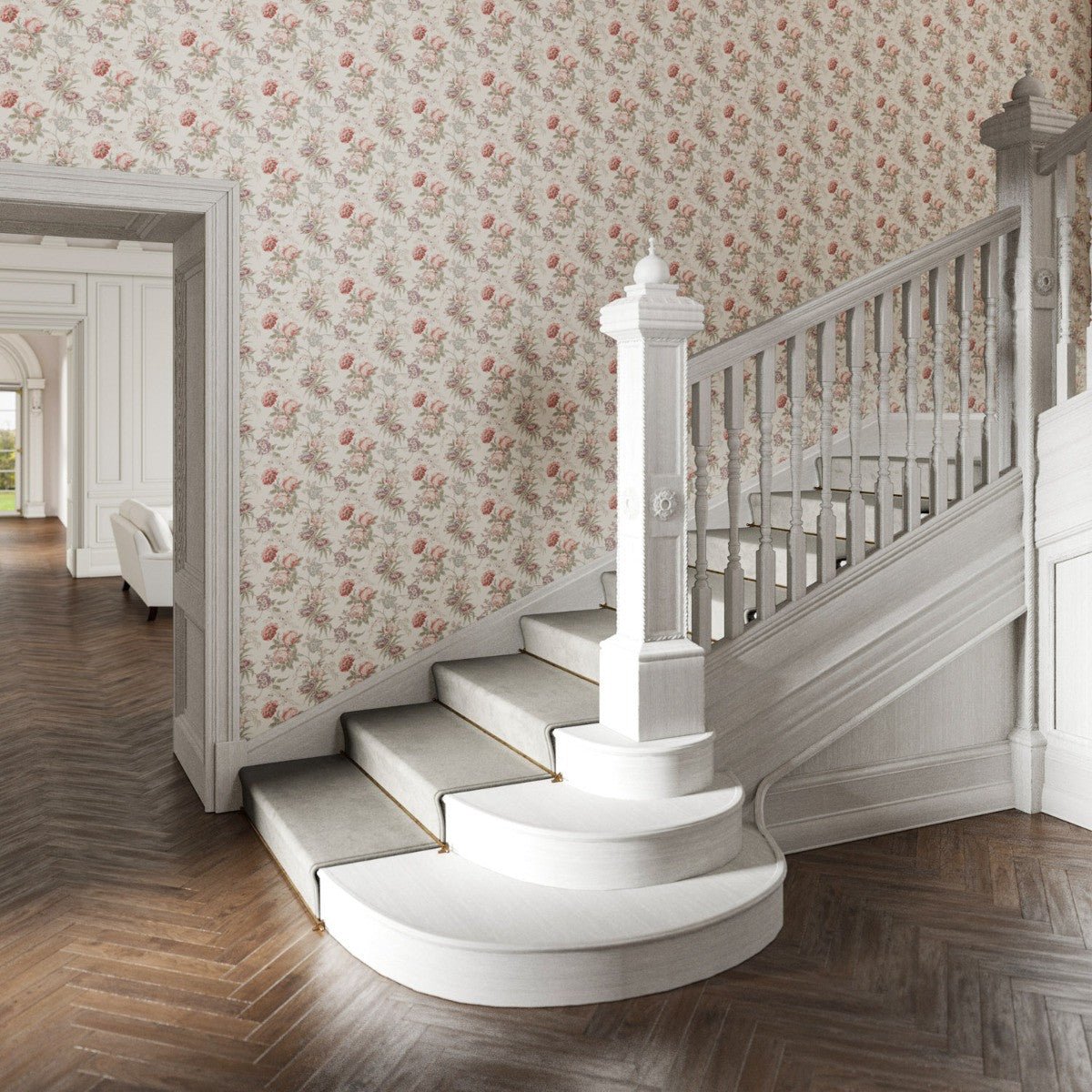 Allendale Wallpaper - Rose - Warner House - Premier Wallcovering