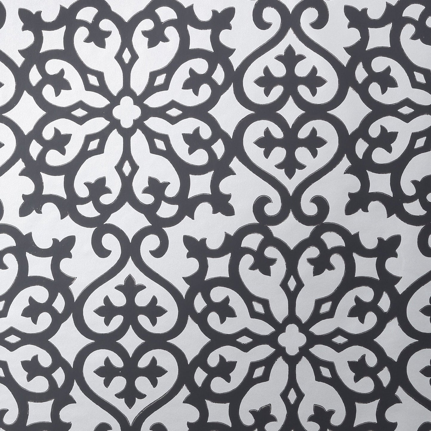 Allison Wallpaper - Black on Metallic Silver - Thibaut - T35177 - Premier Wallcovering