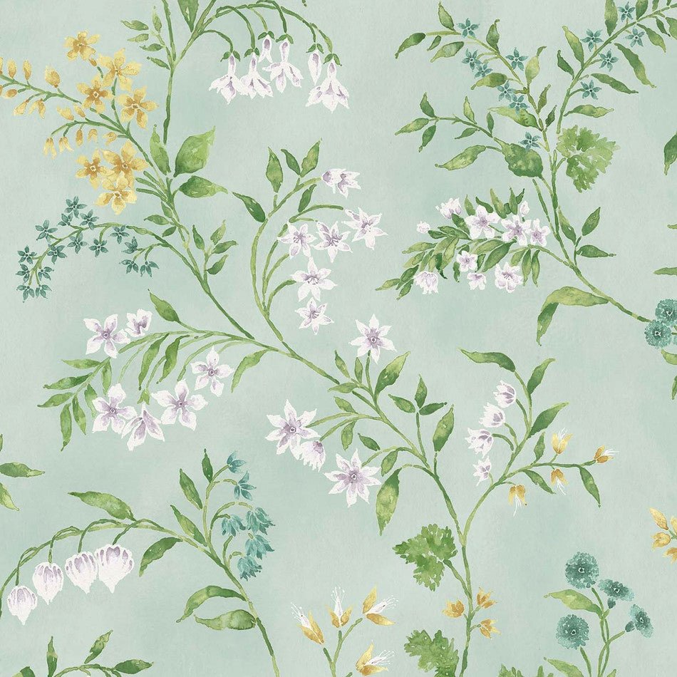 Almora Wallpaper - Aqua/ Yellow/ Green - Nina Campbell - NCW4491-05 - Premier Wallcovering