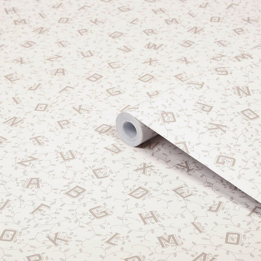 Alphabet Wallpaper - Dove Grey - Laura Ashley - 119862 - Premier Wallcovering