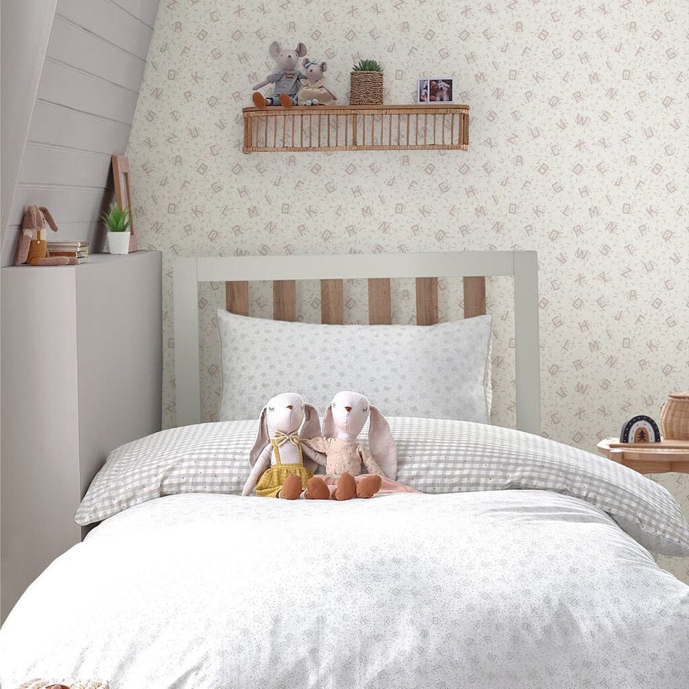 Alphabet Wallpaper - Dove Grey - Laura Ashley - 119862 - Premier Wallcovering