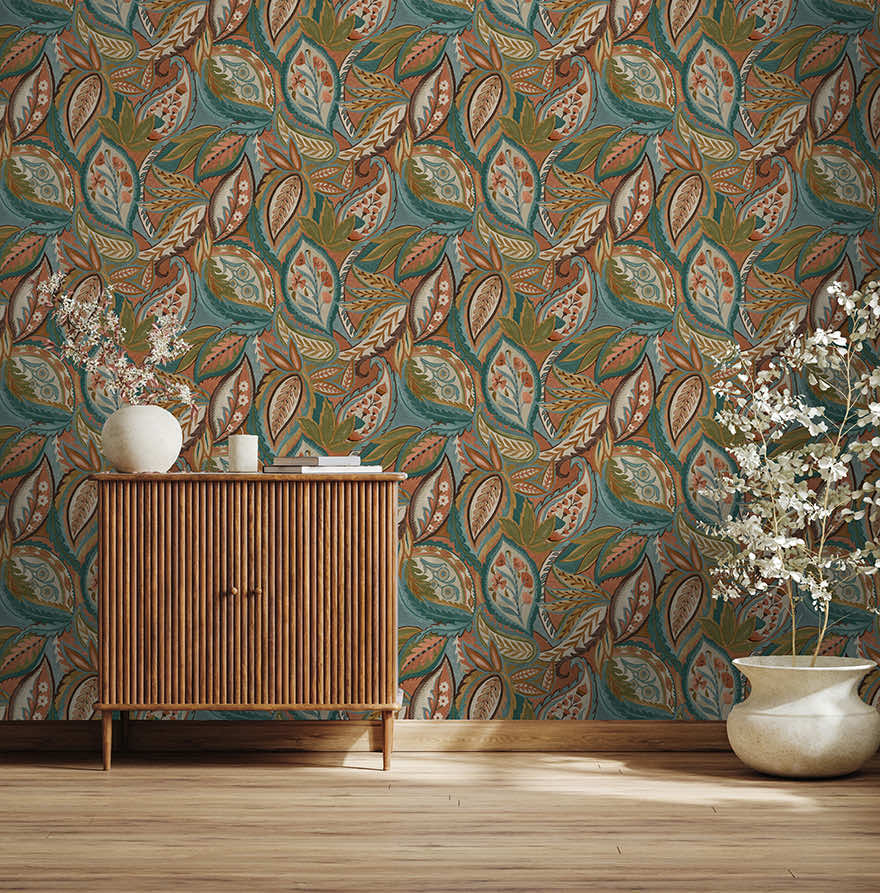 Amaira Wallpaper - Orange - Holden Décor - 91481 - Premier Wallcovering