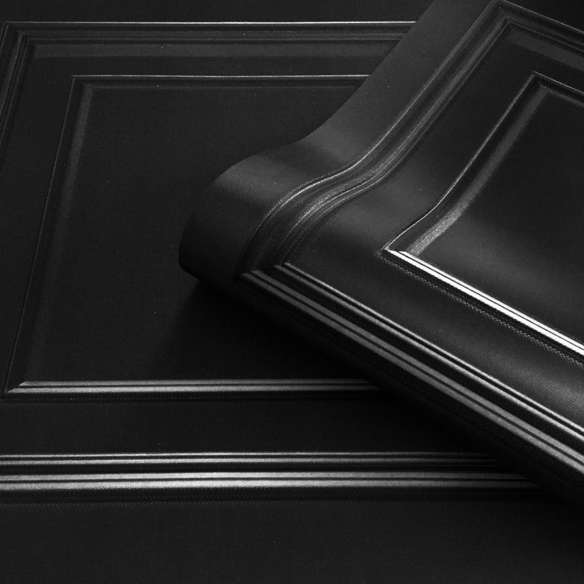 Amara Panel Vinyl Wallpaper - Black - Belgravia - 7378 - Premier Wallcovering