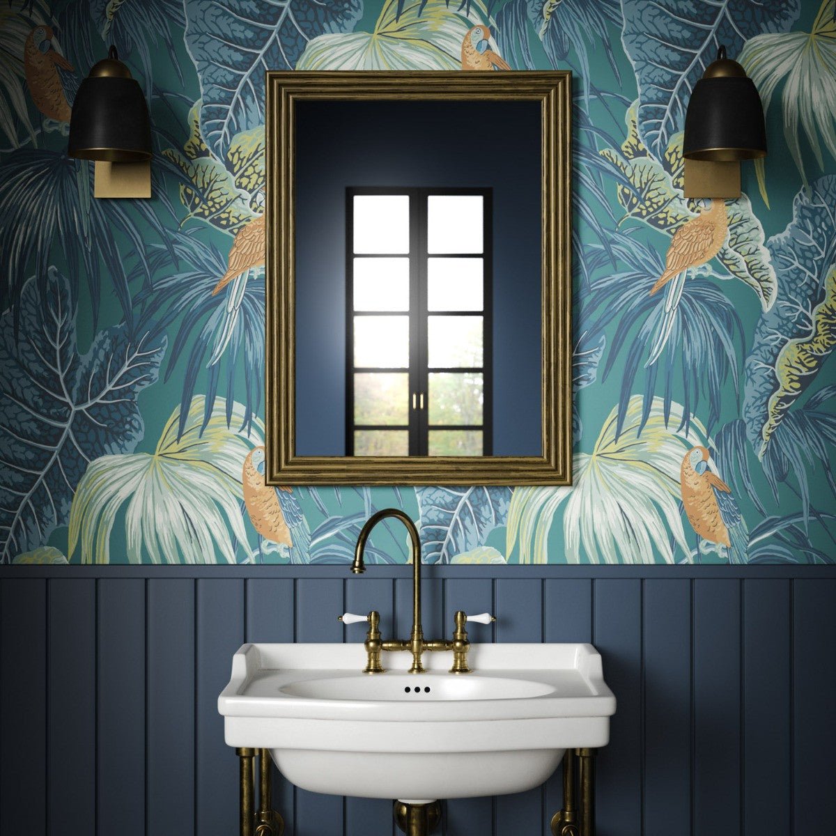Amazon Wallpaper - Teal - Warner House - Premier Wallcovering