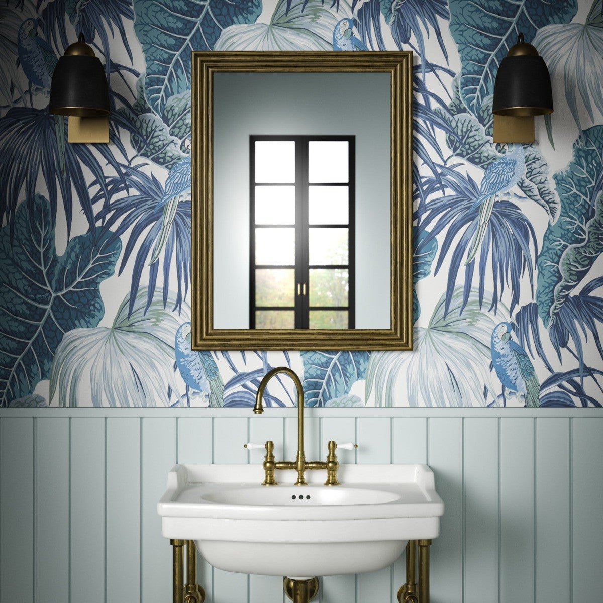 Amazon Wallpaper - Blue - Warner House - Premier Wallcovering