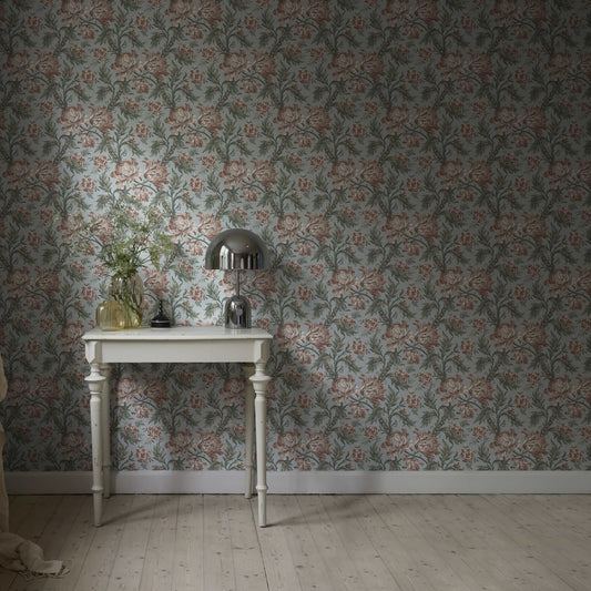 Amelia Wallpaper - Sky Blue - Sandberg - S10251 - Premier Wallcovering