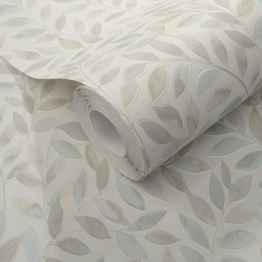 Ameroso Leaf Metallic Wallpaper - Beige - Erismann - 10462 - 02 - Premier Wallcovering