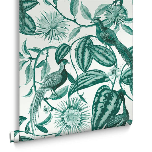 Amhersts Garden Wallpaper - Teal - Graham & Brown - 120650 - Premier Wallcovering