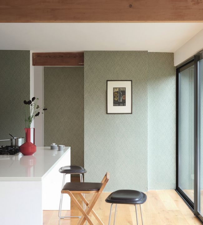 Amime Wallpaper - Green Smoke - 4407 - Farrow & Ball - Premier Wallcovering
