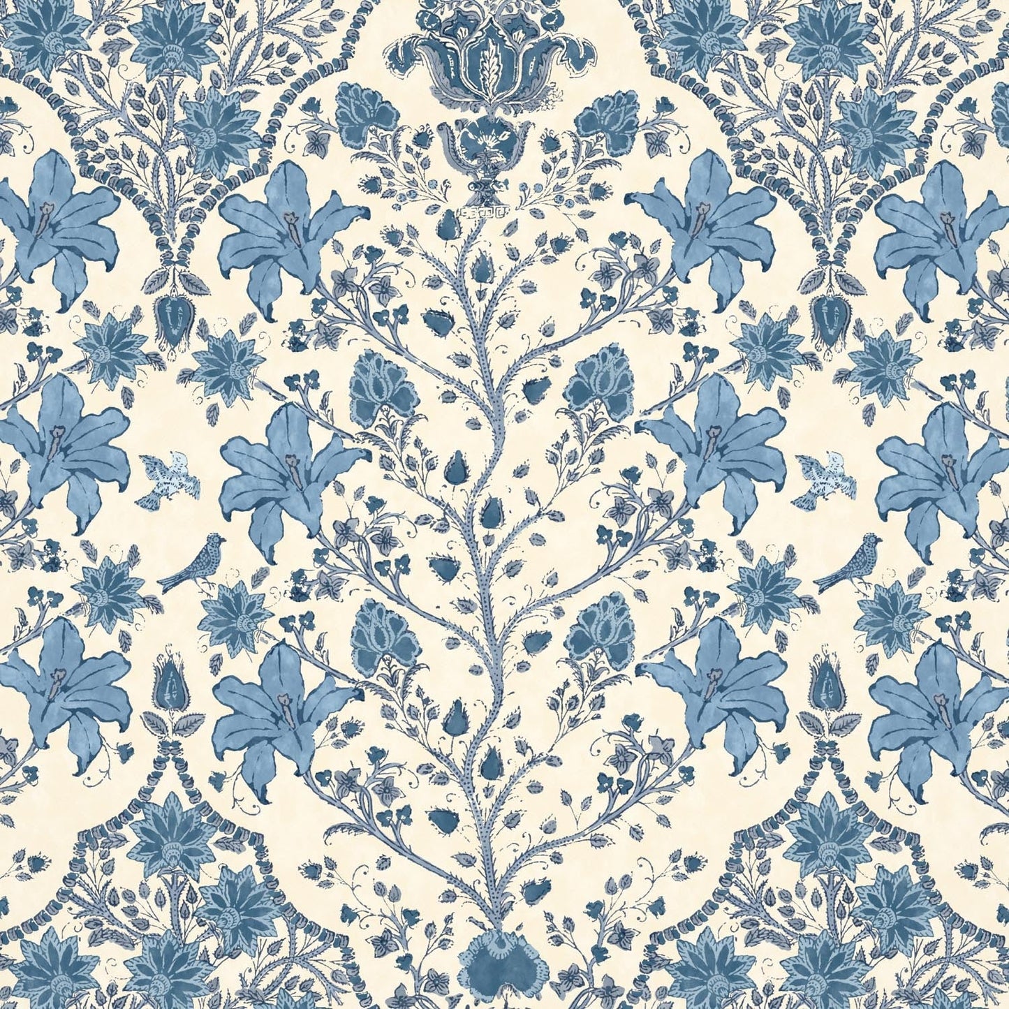 Amoli Wallpaper - Indigo - Warner House - Premier Wallcovering