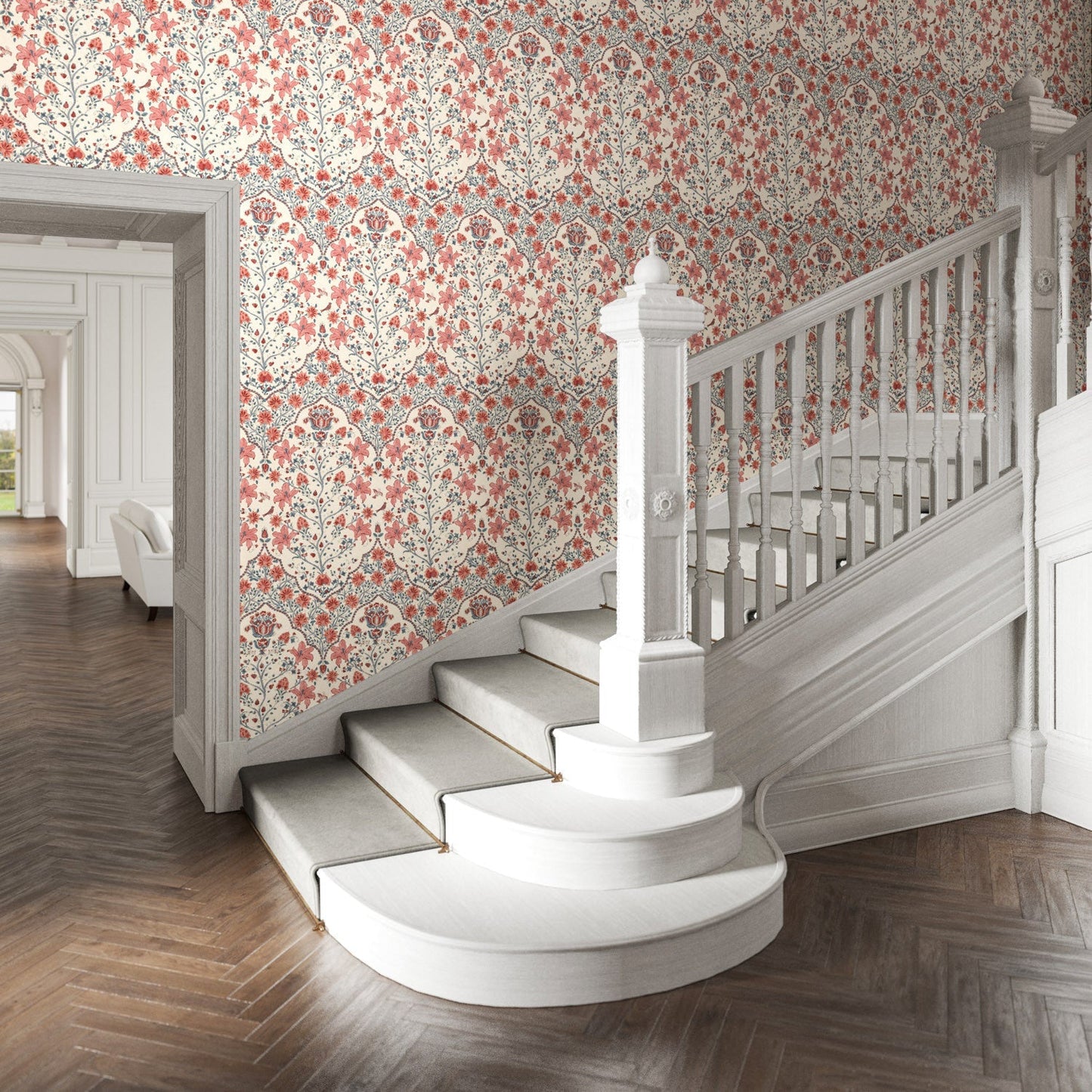 Amoli Wallpaper - Rouge - Warner House - Premier Wallcovering
