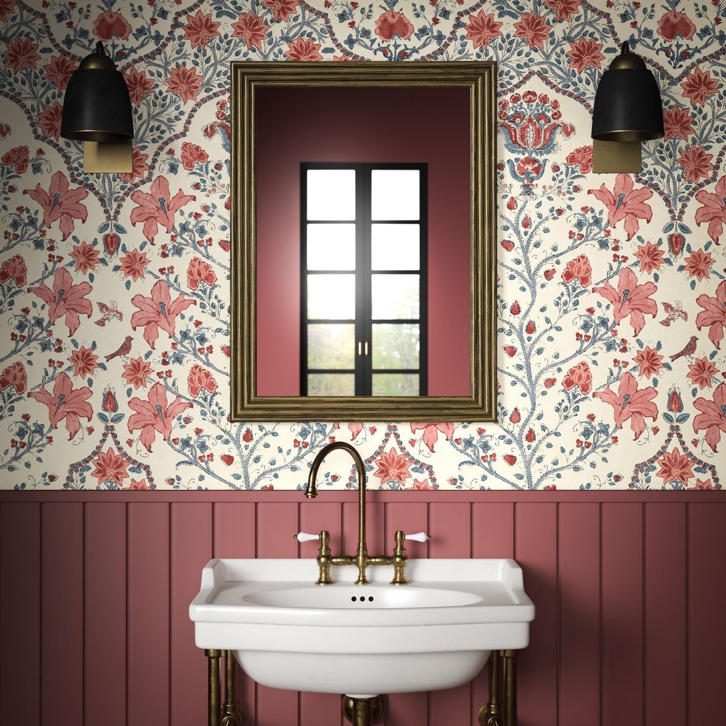 Amoli Wallpaper - Rouge - Warner House - Premier Wallcovering
