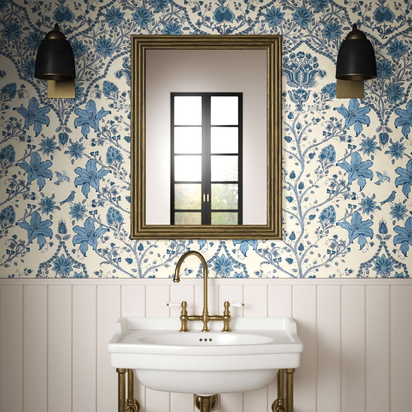 Amoli Wallpaper - Indigo - Warner House - Premier Wallcovering