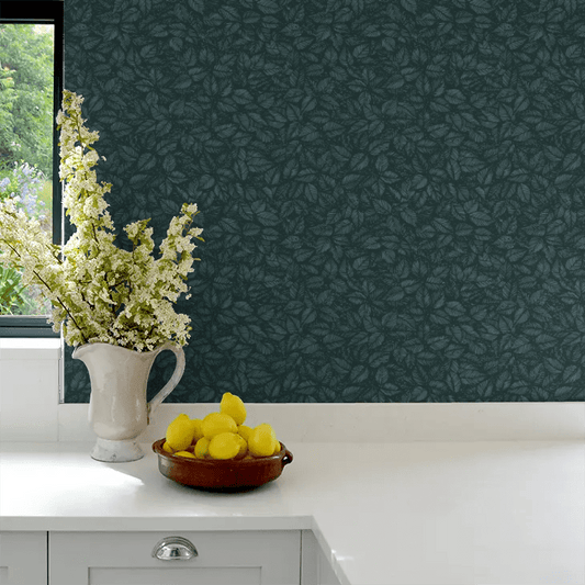 Amorina Wallpaper - Navy and Green - Boråstapeter - 1770 - Premier Wallcovering