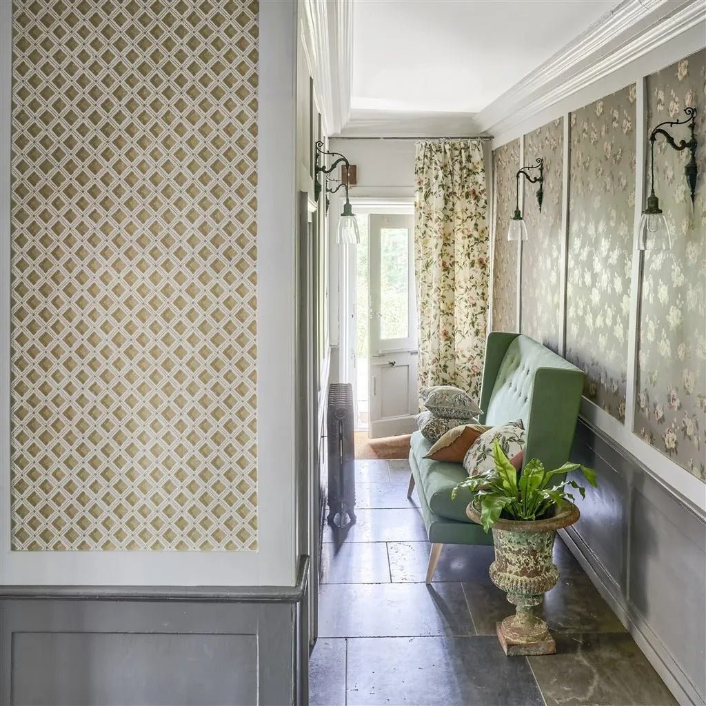 Amsee Geometric Wallpaper - Sandstone - English Heritage - PEH0002/06 - Premier Wallcovering