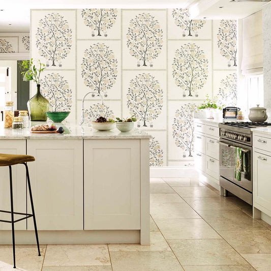 Anaar Tree Wallpaper - Annato/Blueberry - Sanderson - DCPW216790 - Premier Wallcovering