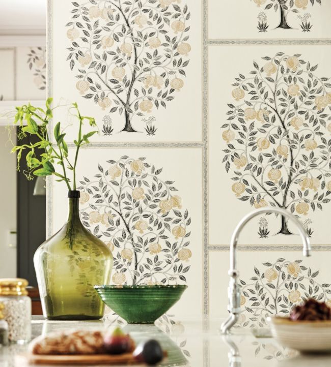 Anaar Tree Wallpaper - Charcoal/Gold - DCPW216791 - Sanderson - Premier Wallcovering