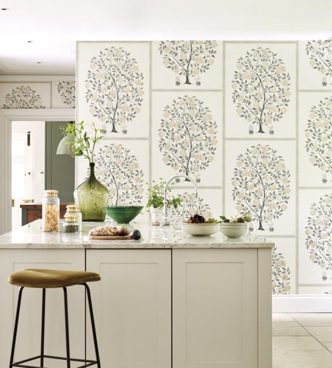Anaar Tree Wallpaper - Charcoal/Gold - DCPW216791 - Sanderson - Premier Wallcovering