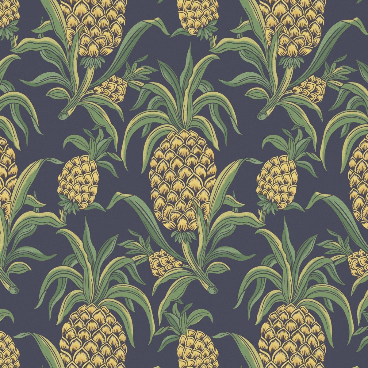 Ananas Wallpaper - Navy - Warner House - Premier Wallcovering