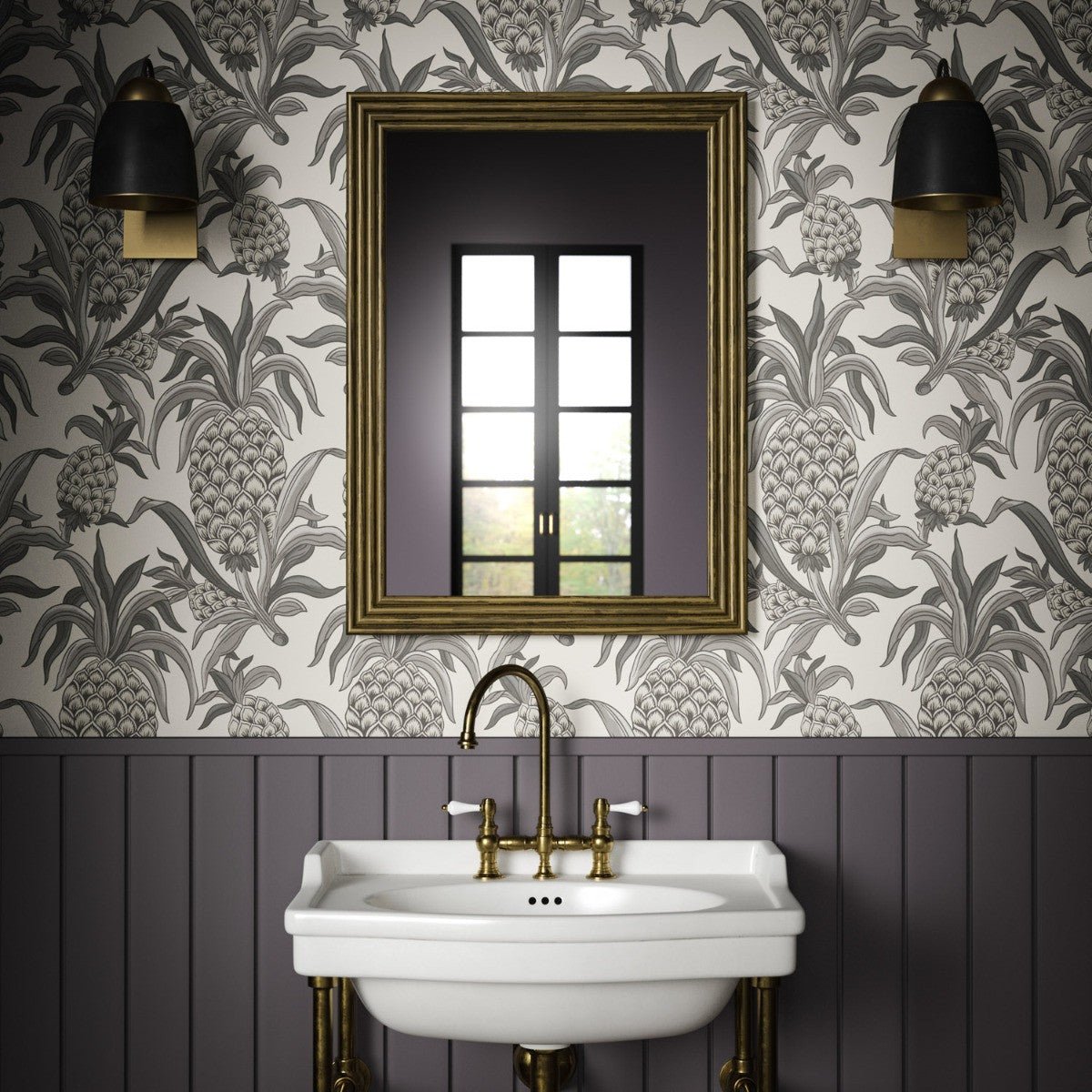 Ananas Wallpaper - Natural - Warner House - Premier Wallcovering