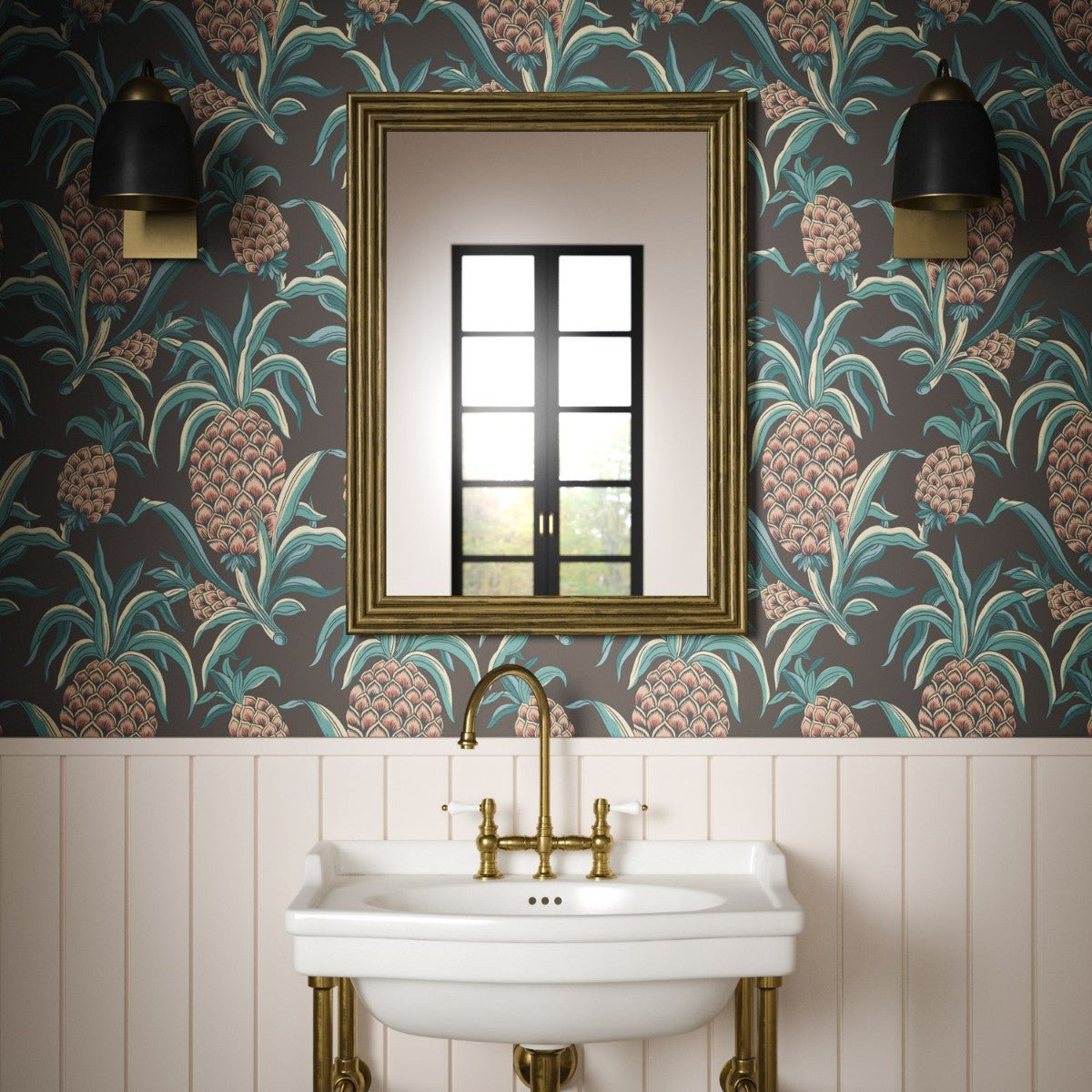 Ananas Wallpaper - Coral - Warner House - Premier Wallcovering