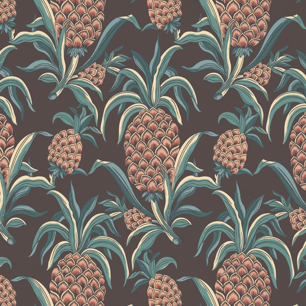 Ananas Wallpaper - Coral - Warner House - Premier Wallcovering