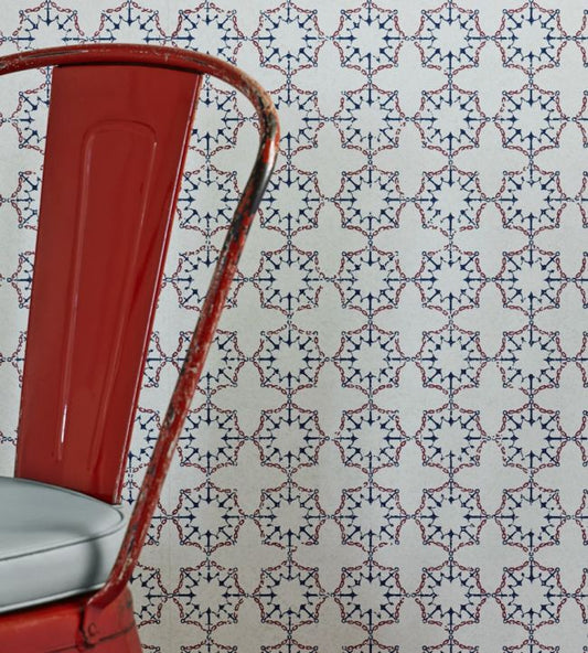 Anchor Tile Wallpaper - Red / White / Blue - BG1000101 - Barneby Gates - Premier Wallcovering