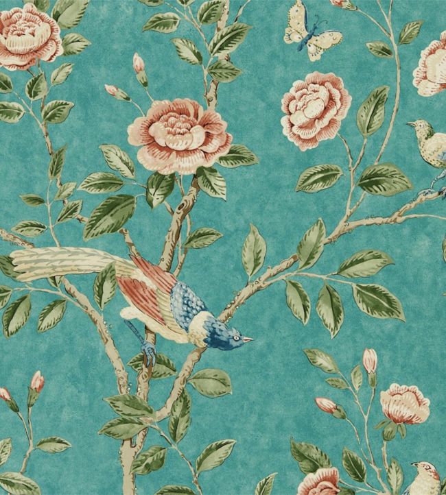 Andhara Wallpaper - Teal/Tumeric - DCPW216796 - Sanderson - Premier Wallcovering