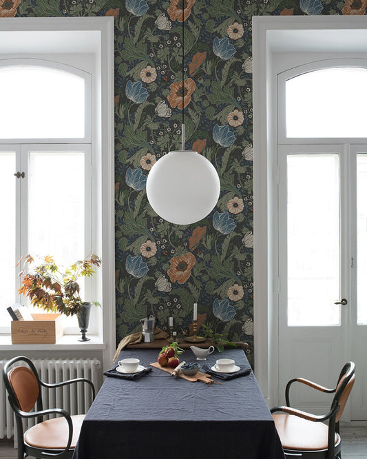 Anemone Wallpaper - Green - Midbec - 33003 - Premier Wallcovering