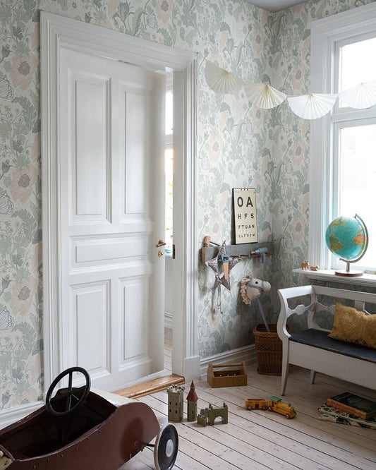 Anemone Wallpaper - Light Gray - Midbec - 33000 - Premier Wallcovering