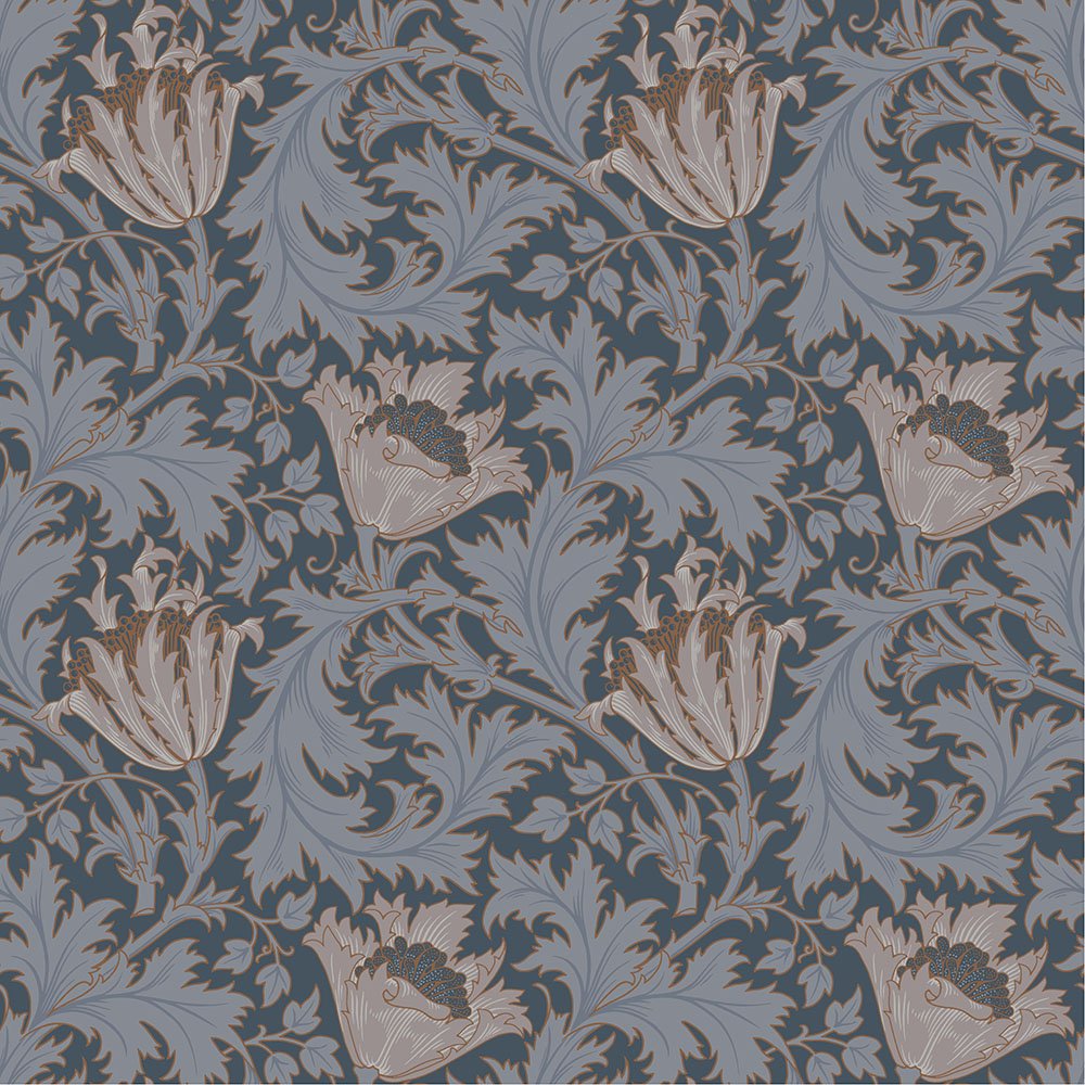 Anemone Wallpaper - Blue Red - Midbec - 82006 - Premier Wallcovering