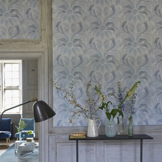 Angelique Damask Wallpaper - Steel - PDG1036/02 - Designers Guild - Premier Wallcovering