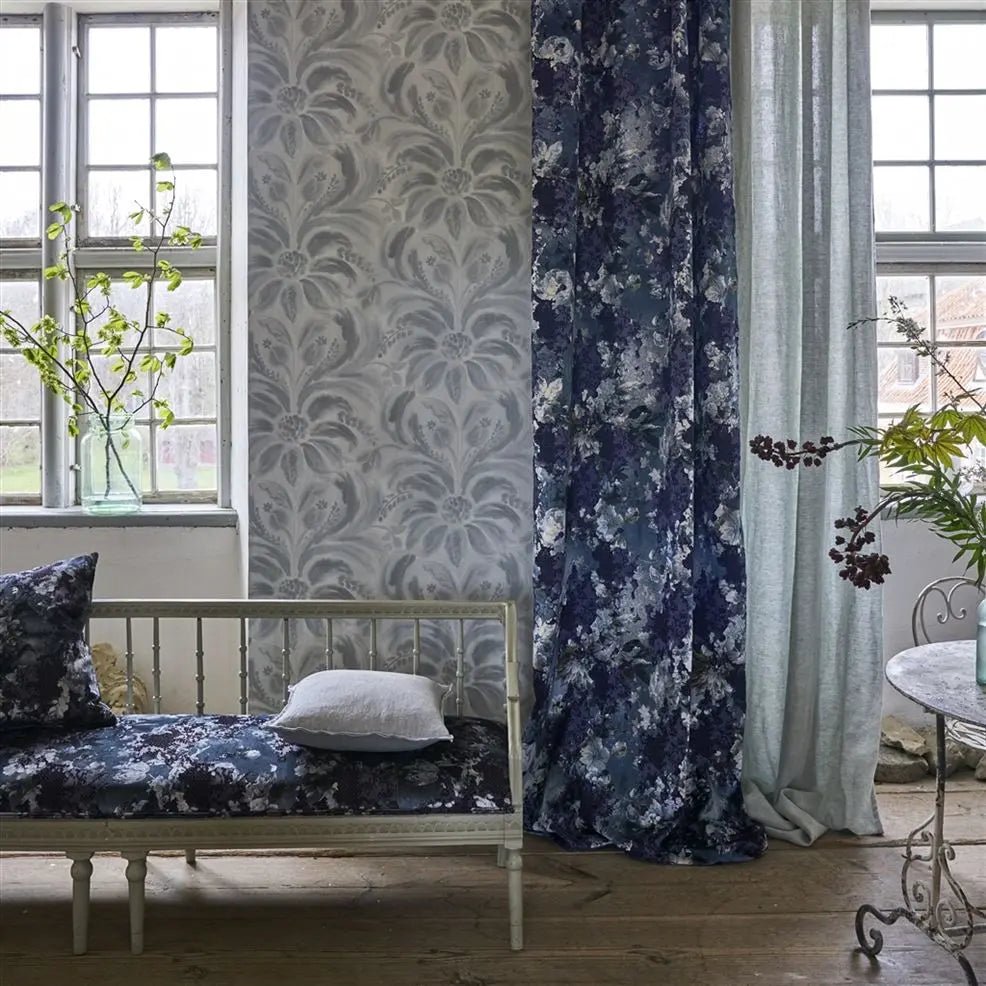 Angelique Damask Wallpaper - Steel - PDG1036/02 - Designers Guild - Premier Wallcovering