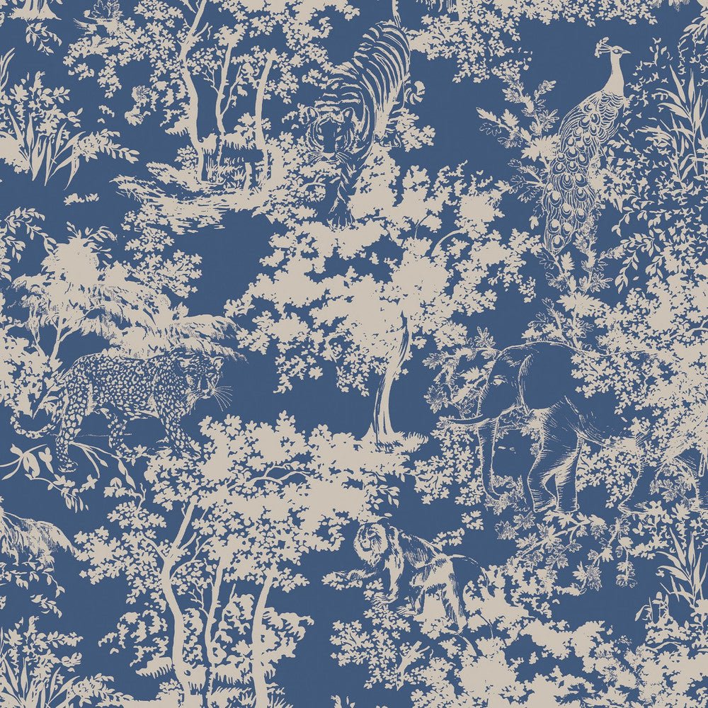 Animal Forest Wallpaper - Blue - Joules - 128950 - Premier Wallcovering