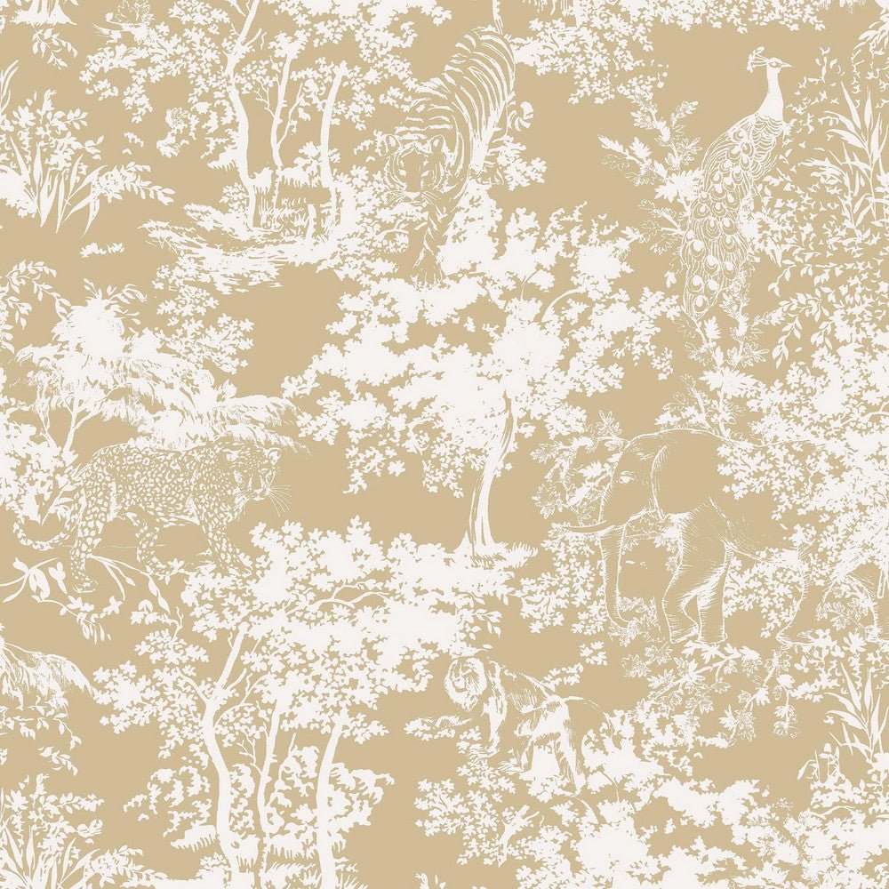 Animal Forest Wallpaper - Gold - Joules - 128947 - Premier Wallcovering