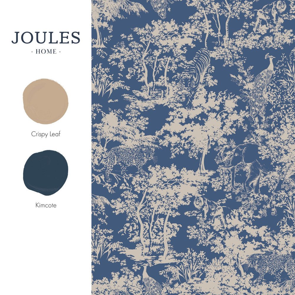 Animal Forest Wallpaper - Blue - Joules - 128950 - Premier Wallcovering