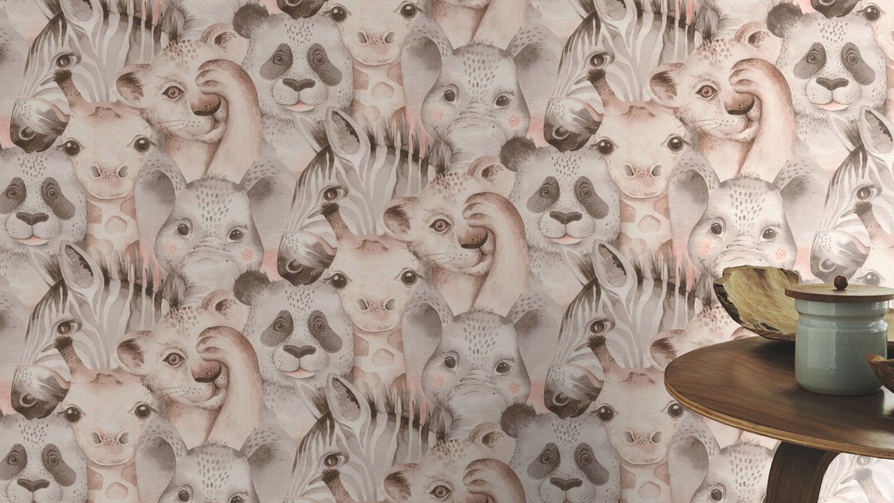 Animal Friends Bambino Wallpaper - Neutral - Rasch - 252538 - Premier Wallcovering