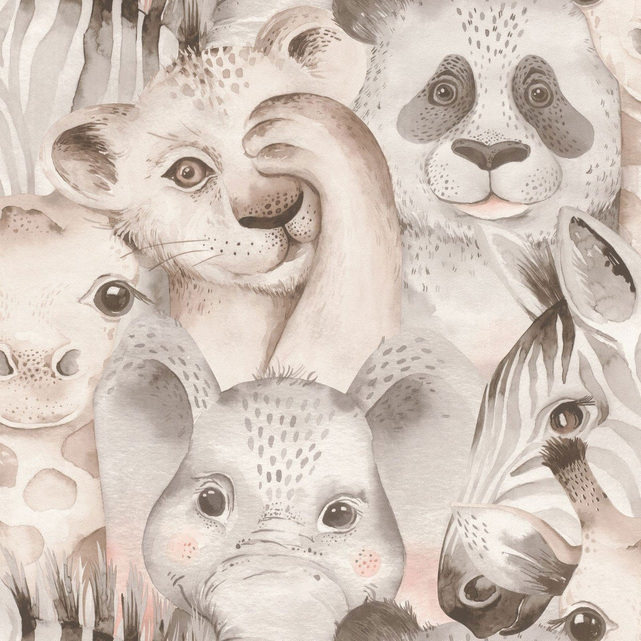 Animal Friends Bambino Wallpaper - Neutral - Rasch - 252538 - Premier Wallcovering