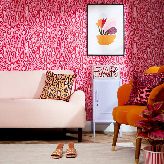 Animal Instinct Wallpaper - Candy Pink & Red - Lust Home - LH900398 - Premier Wallcovering