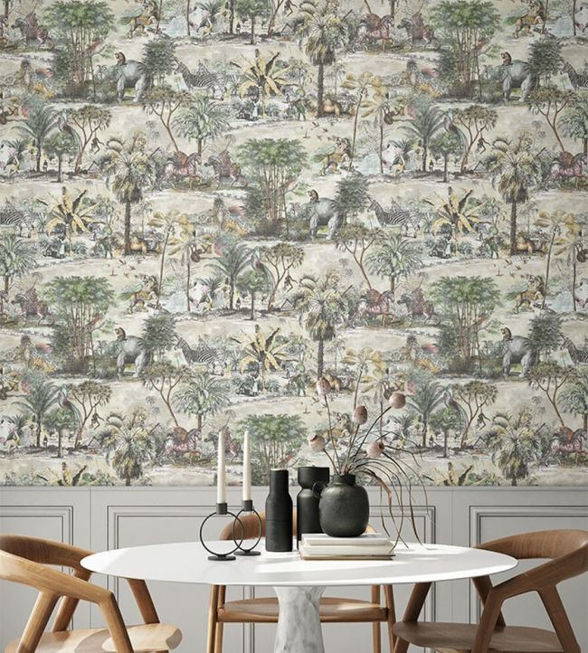 Animal Islands Wallpaper - Bamboo Green - Brand McKenzie - BMTD001/04A - Premier Wallcovering