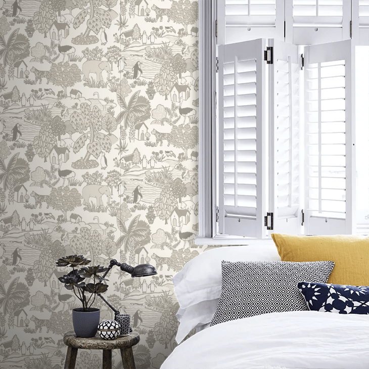 Animal Kingdom Wallpaper - Portland Stone - Little Greene - 0231ANPORTL - Premier Wallcovering